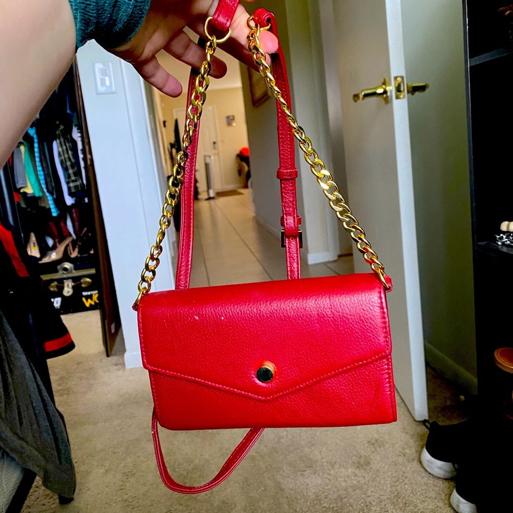 Red crossbody purse